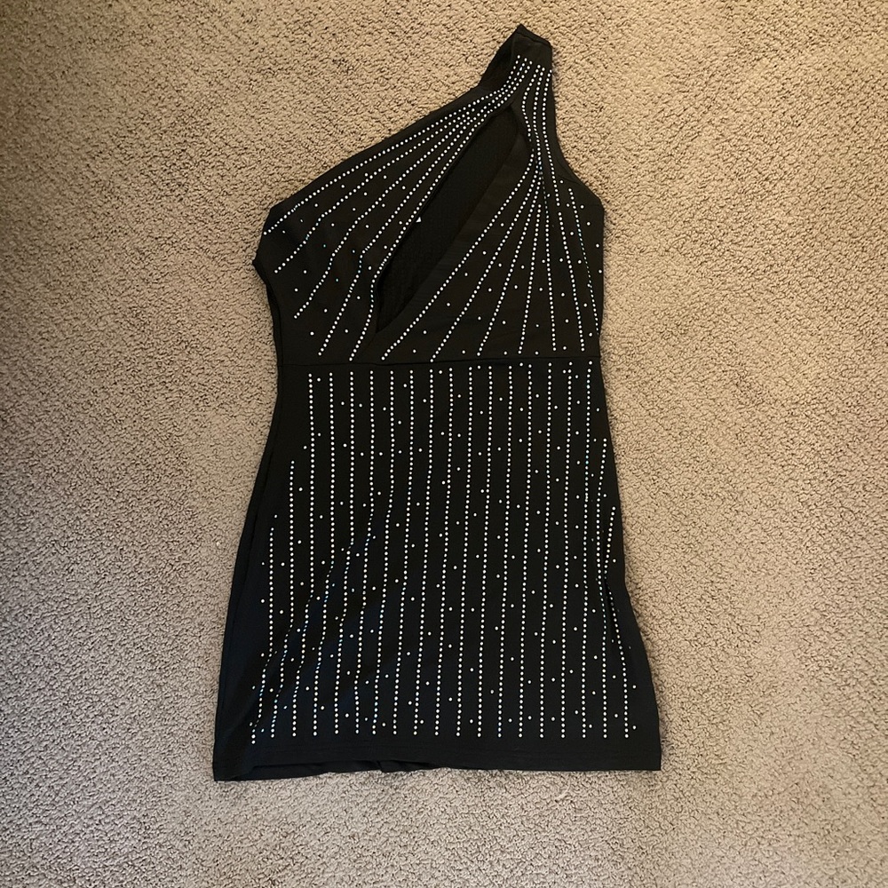 Very blingy black rhinestone dress